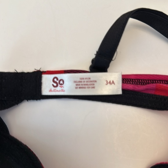 NWT SO red/ black plaid push up bra Sz 34A - Picture 6 of 7